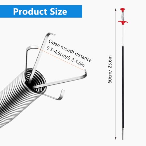3 Stück Krallengreifer Flexibel,60cm Teleskop Greifer,Abfluss Greifer zur Rohrreinigung,Rohrreinigungsspirale Greifer Set,Abflussgreifer,Teleskopgreifer,für Küche, Bad, Waschbecken Verstopfung