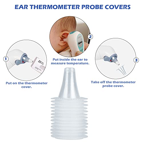 100 Stück Braun Fieberthermometer Schutzkappen, Braun Fieberthermometer Ohr, Ohrthermometer Ersatzschutzkappen für alle Braun Modelle Ohrthermometer und andere Arten von digitalen Thermometern