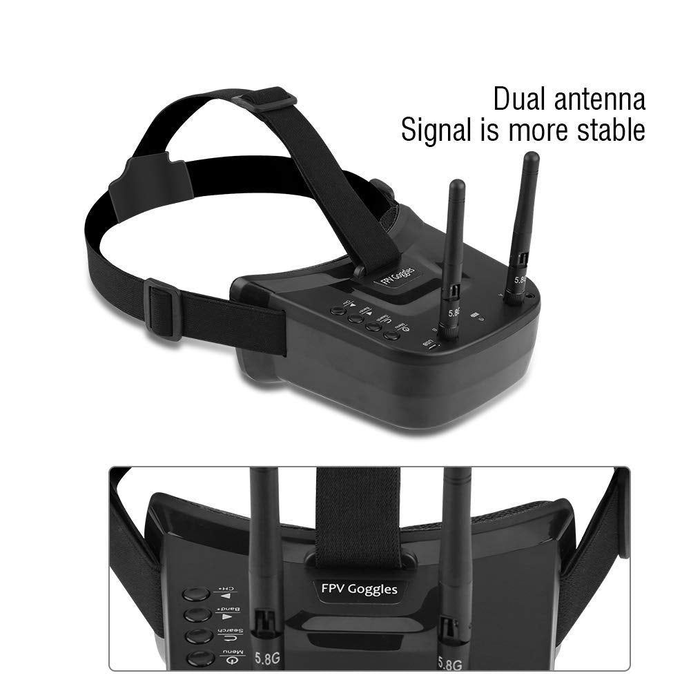 5,8 GHz FPV-Brille, Arris VR-009 Video-Headset 5,8 G 40CH HD 3 '' LCD-Display Mini-FPV-Brille für Brille für FPV-Quadcopter-Drohnen - RC-Teile und Zubehör