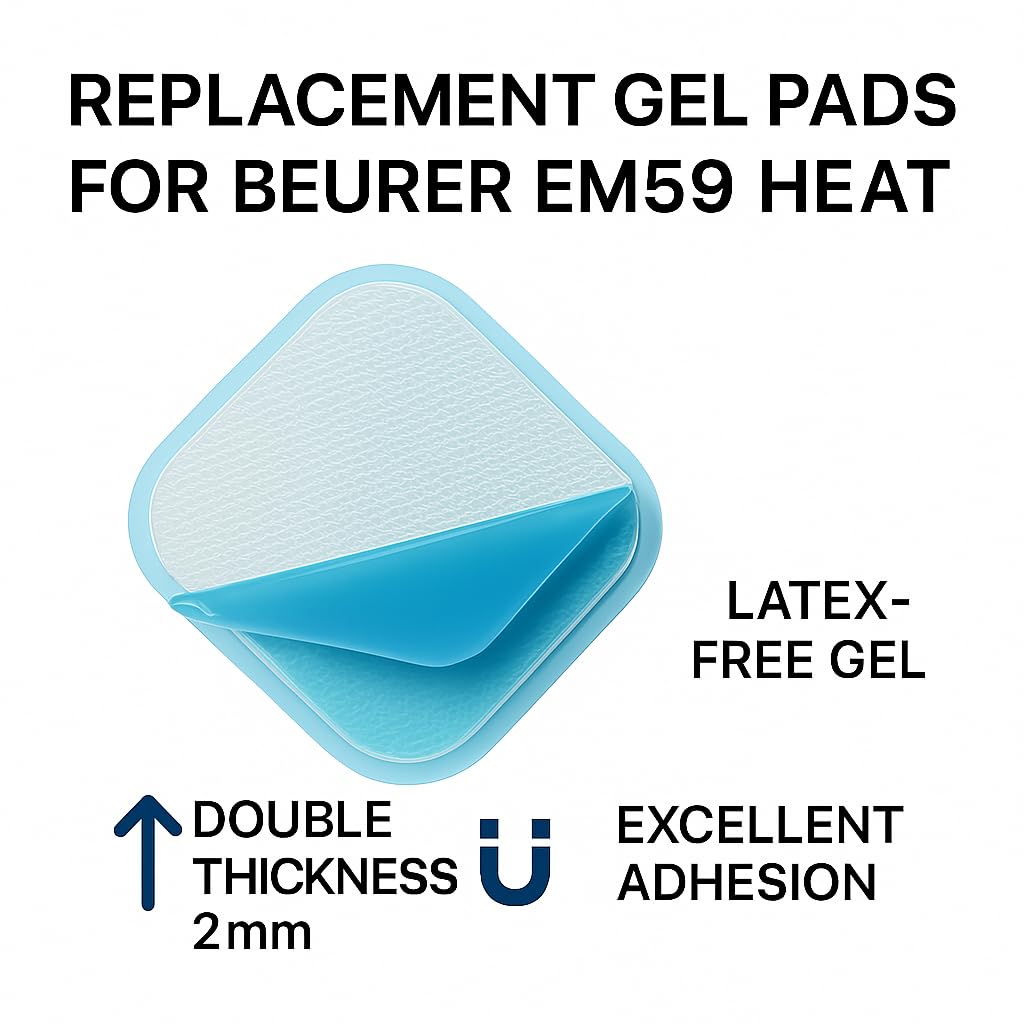 3 Ersatzsets (12 Stück) Gel Pads Tenspad Silver kompatibel mit Beurer EM 59 Heat Geräten. Sparen Sie bis zu 30% des Preises