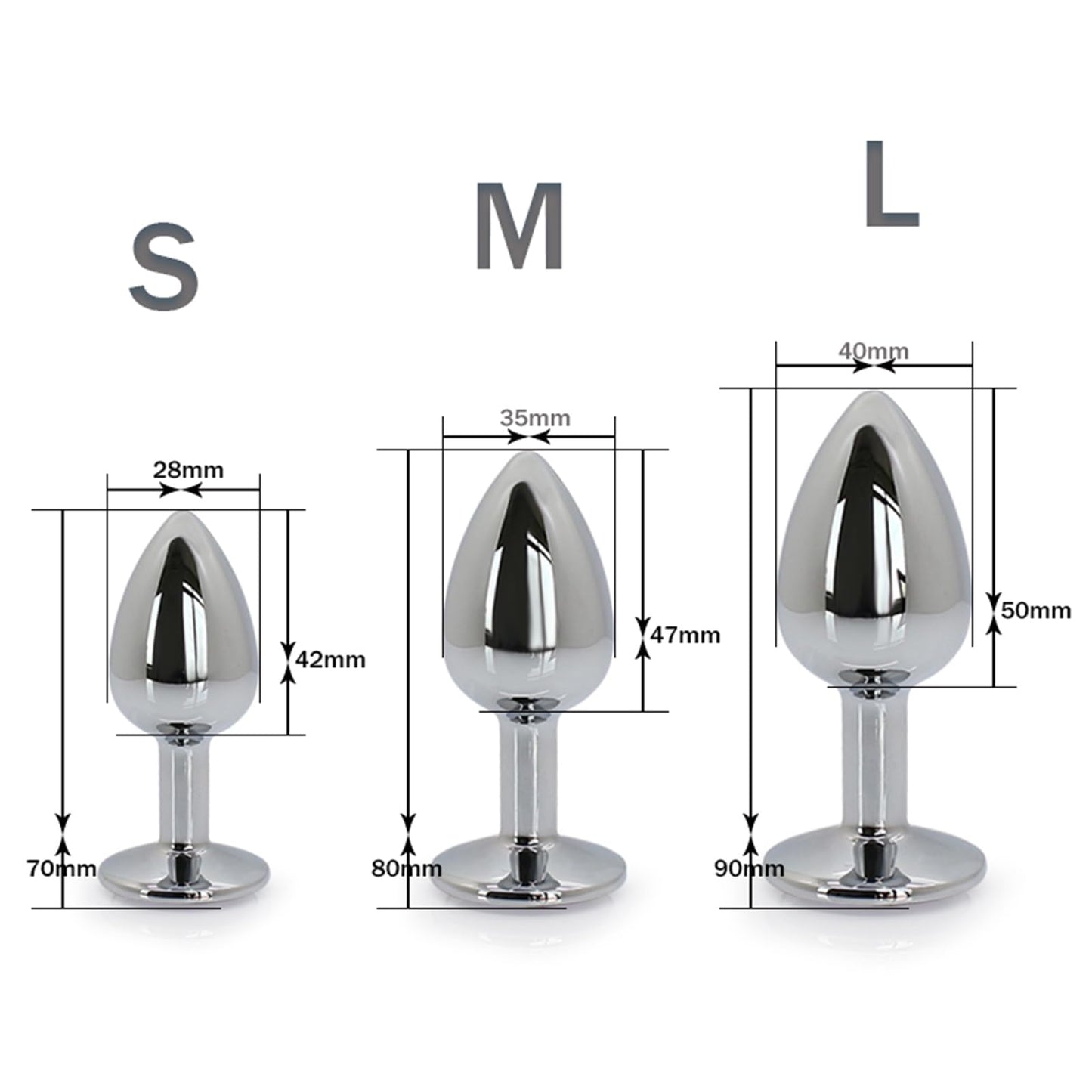 3 Stücke Klein Medium Groß Metall Analplug Set mit Kristall Diamant Sex Spielzeug,Buttplug Anal Butt Plug,für Frauen Männer Paare Anfanger für Frauen Männer Plug Metall Set (Dunkellila)