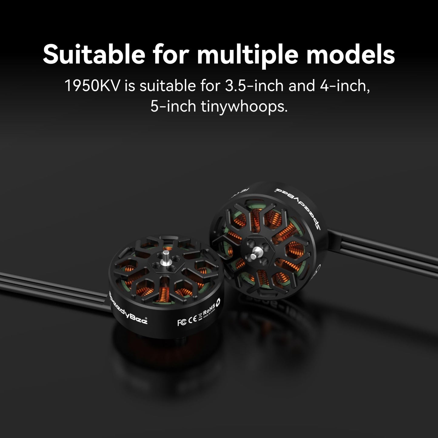 2006 1950KV FPV Drohnenmotor - 6S Bürstenloser Motor für 3,5, 4, 5 Zoll FPV Drohne QAV Quadcopter - 4 Stück