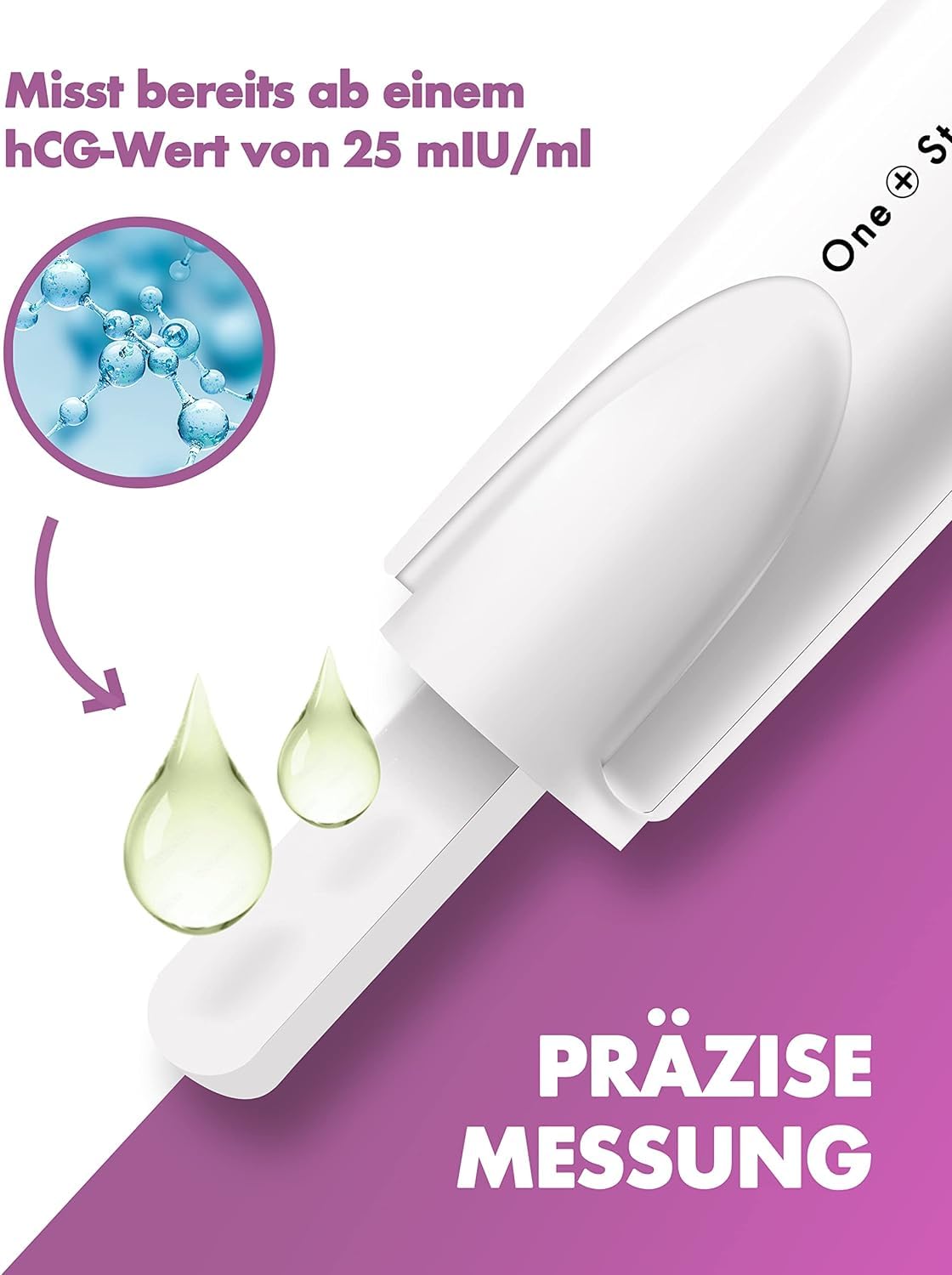 2 Stück One+Step Schwangerschaftstest Frühtest digital I Pregnancy Test I 1x Frühschwangerschaftstest I Schwangerschaftsfrühtest mit Anzeige Schwanger oder Nicht Schwanger I 25 mIU/ml
