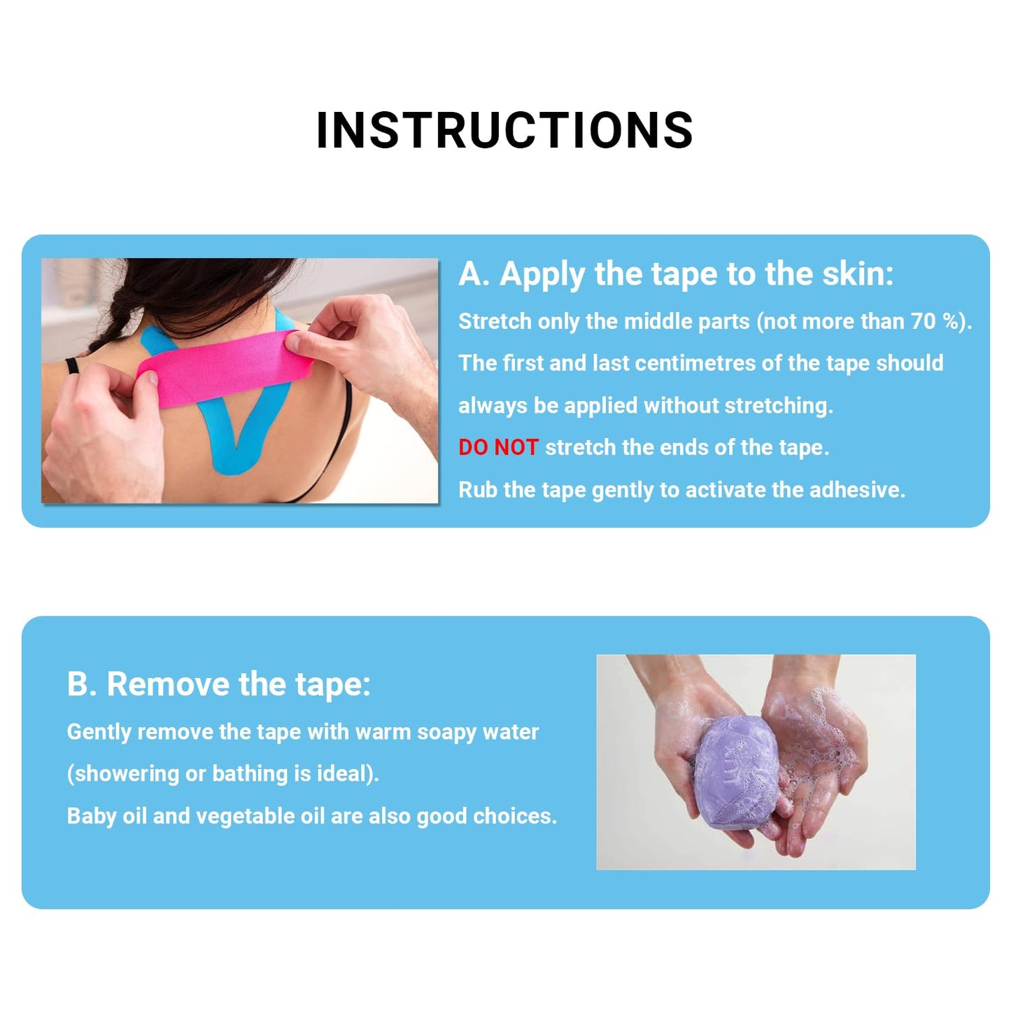 3 Rollen Kinesiologie Tape (5m x 5cm), Profi Kinesiotapes Physio Tape Sport Tape Set, Wasserfeste & Hautfreundliche Kinesiotape, für Muskelunterstützung, Knieschmerzen, Ellenbogen und Schulter