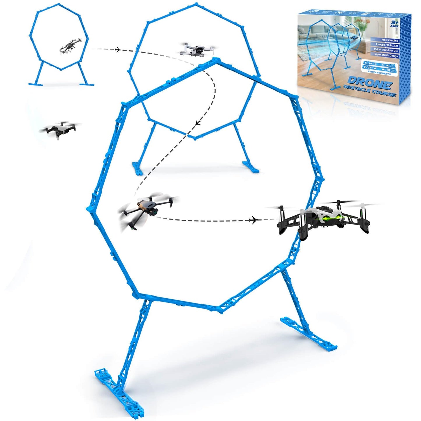 Beria Mini RC Drohne Hindernisvermeidung Training Spielzeug für Kinder Renntore Drohne Helikopter Wettkampf Übungsstrecke Zubehör Geschenke für 3-10 Jahre Mädchen Junge Geburtstag Kinderspielzeug