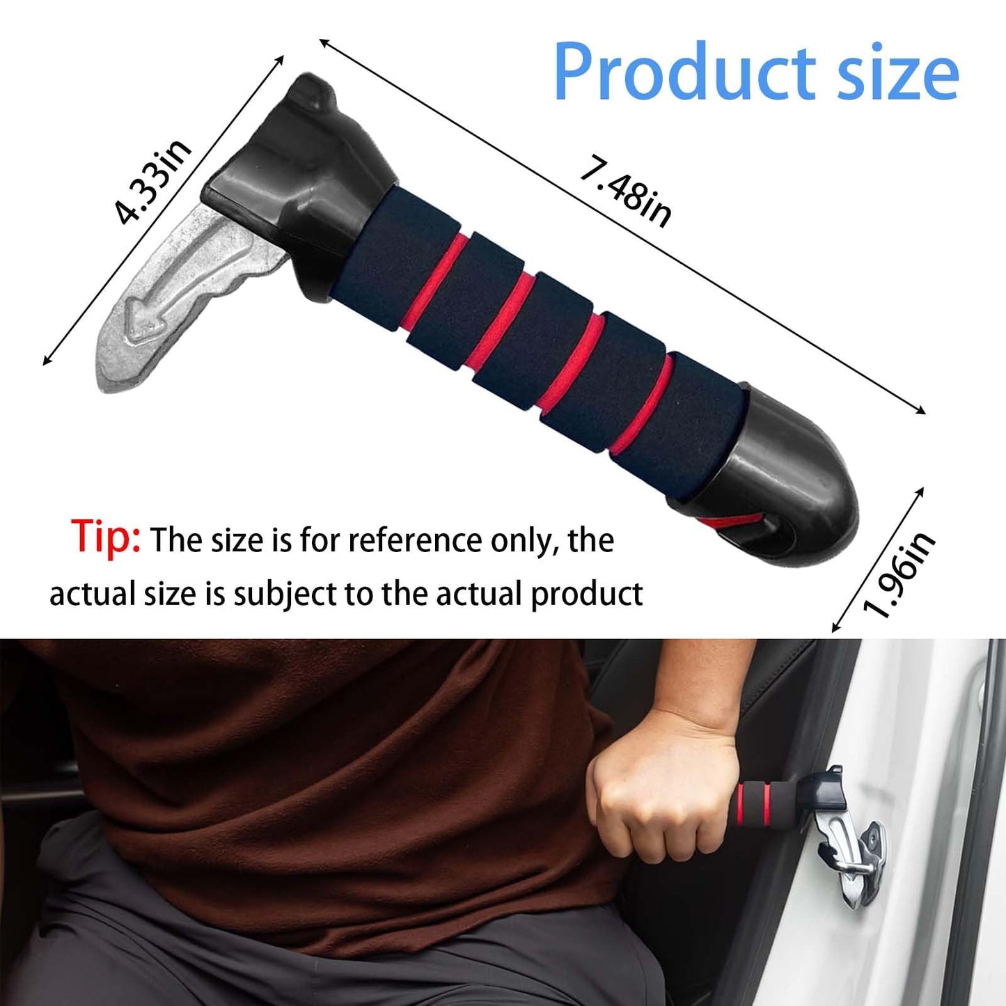 ZYEKIU Auto Ausstiegshilfe Ausstiegshilfe Auto Ergonomisch, Einstiegshilfe Griff Tragbar Autoassistent Support Griff für Ein Und Aussteigen in Den Bus Haltegriffe für Senioren (Rot)