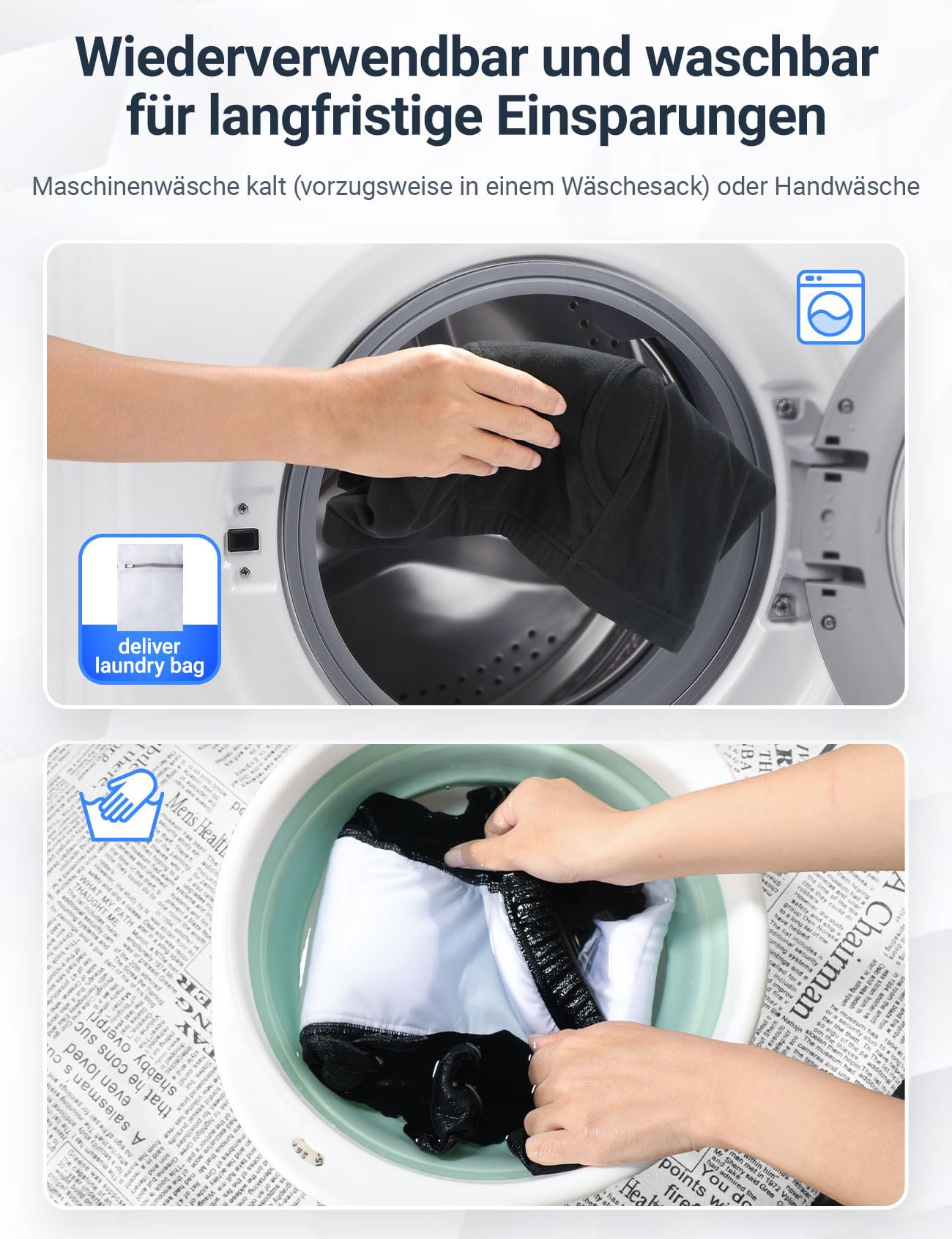 3 Stück Inkontinenz Pants Männer, Herren-Boxershorts für Inkontinenz mit saugfähigem Pad 300 ml Urinkapazität Baumwolle Waschbar Unterwäsche für Männer Schwarz XXL