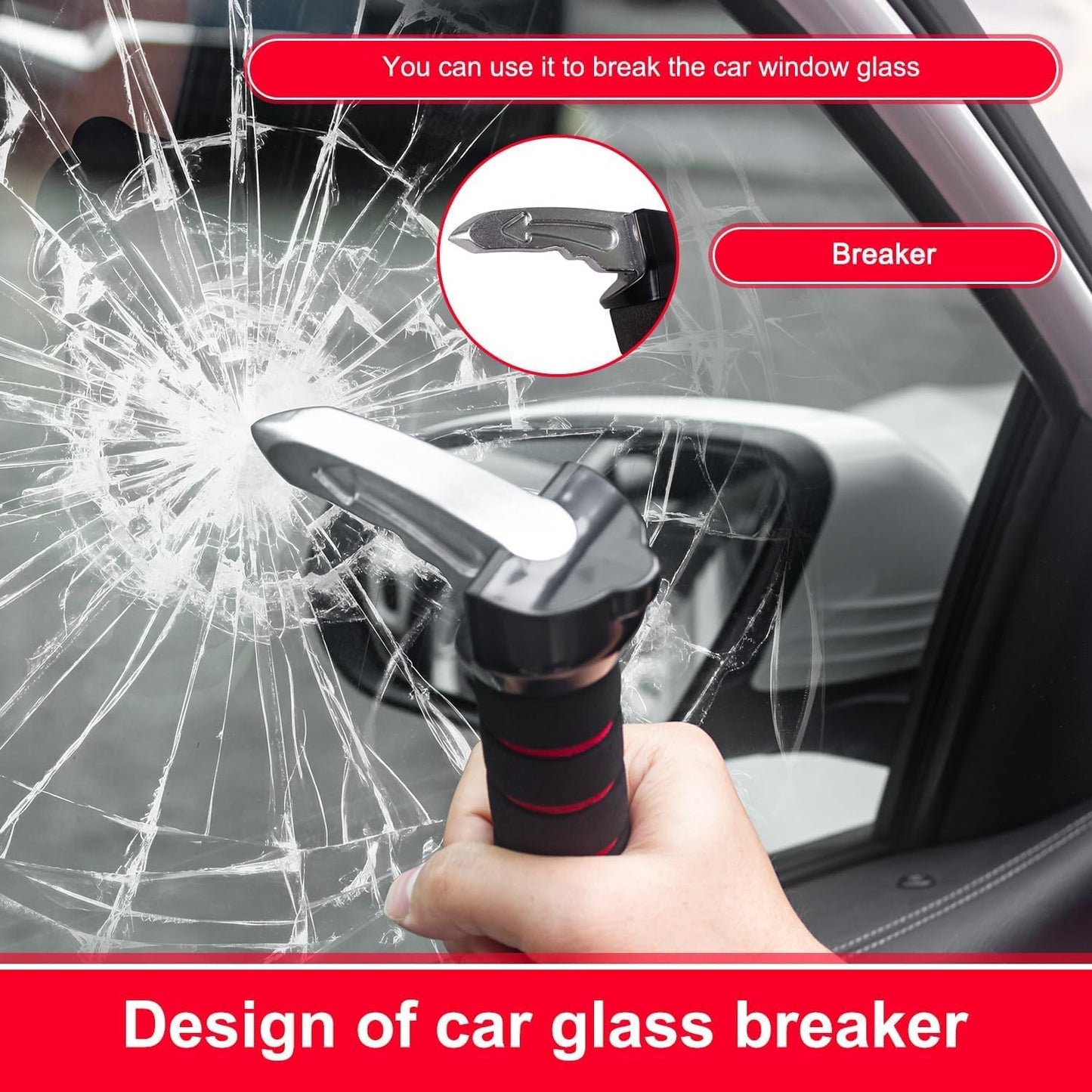 ZYEKIU Auto Ausstiegshilfe Ausstiegshilfe Auto Ergonomisch, Einstiegshilfe Griff Tragbar Autoassistent Support Griff für Ein Und Aussteigen in Den Bus Haltegriffe für Senioren (Rot)