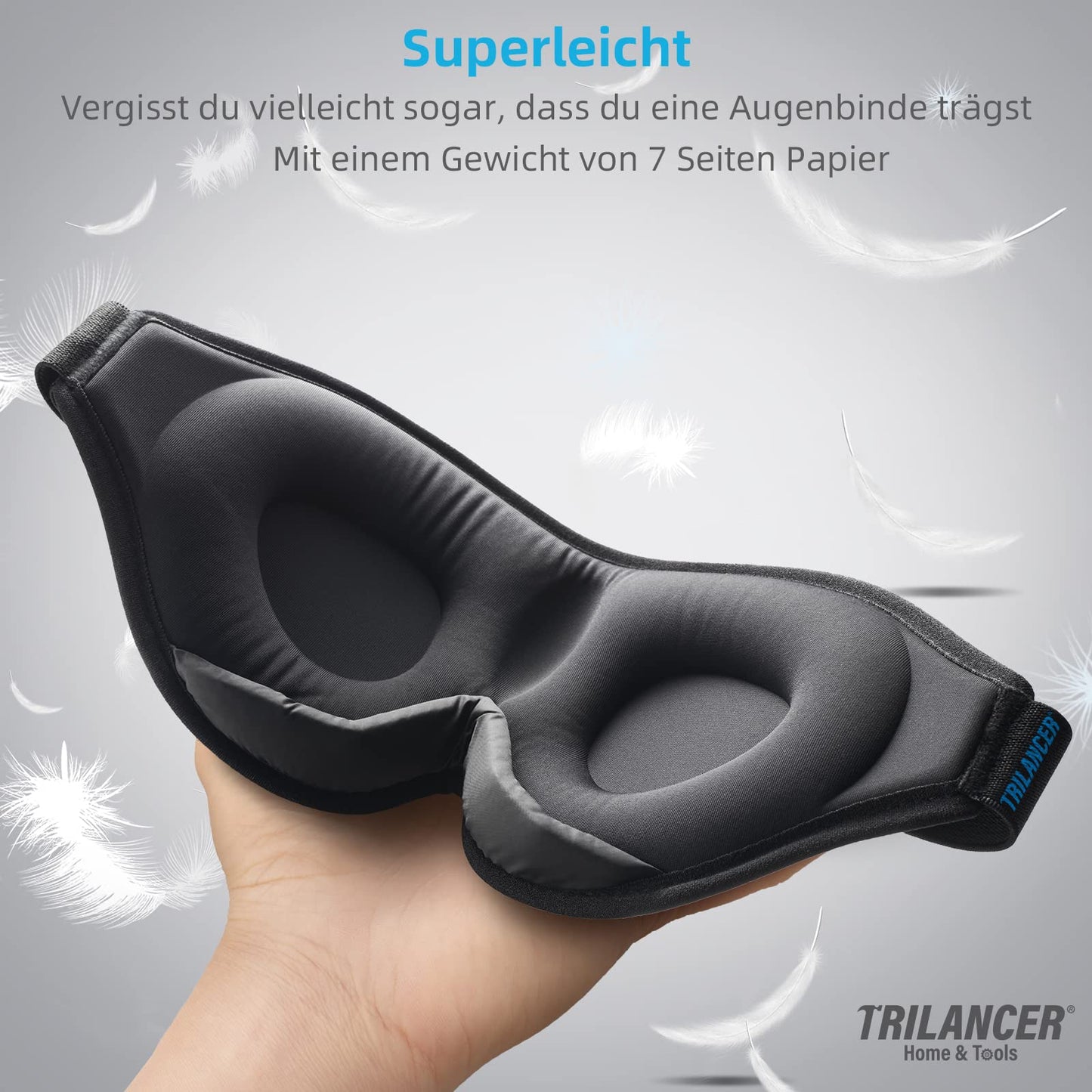 2025 Innovative Schlafmaske für Herren und Frauen. 100% Licht blockierend Ergonomische, einstellbare Augenmaske mit Ohrstöpseln Schlaf, Nickerchen, Meditation, Reisen, angenehme Nachtruhe(Schwarz)