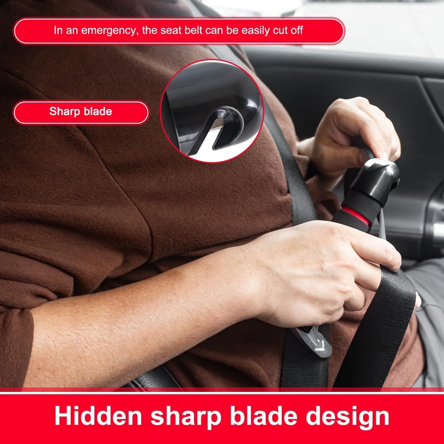 ZYEKIU Auto Ausstiegshilfe Ausstiegshilfe Auto Ergonomisch, Einstiegshilfe Griff Tragbar Autoassistent Support Griff für Ein Und Aussteigen in Den Bus Haltegriffe für Senioren (Rot)