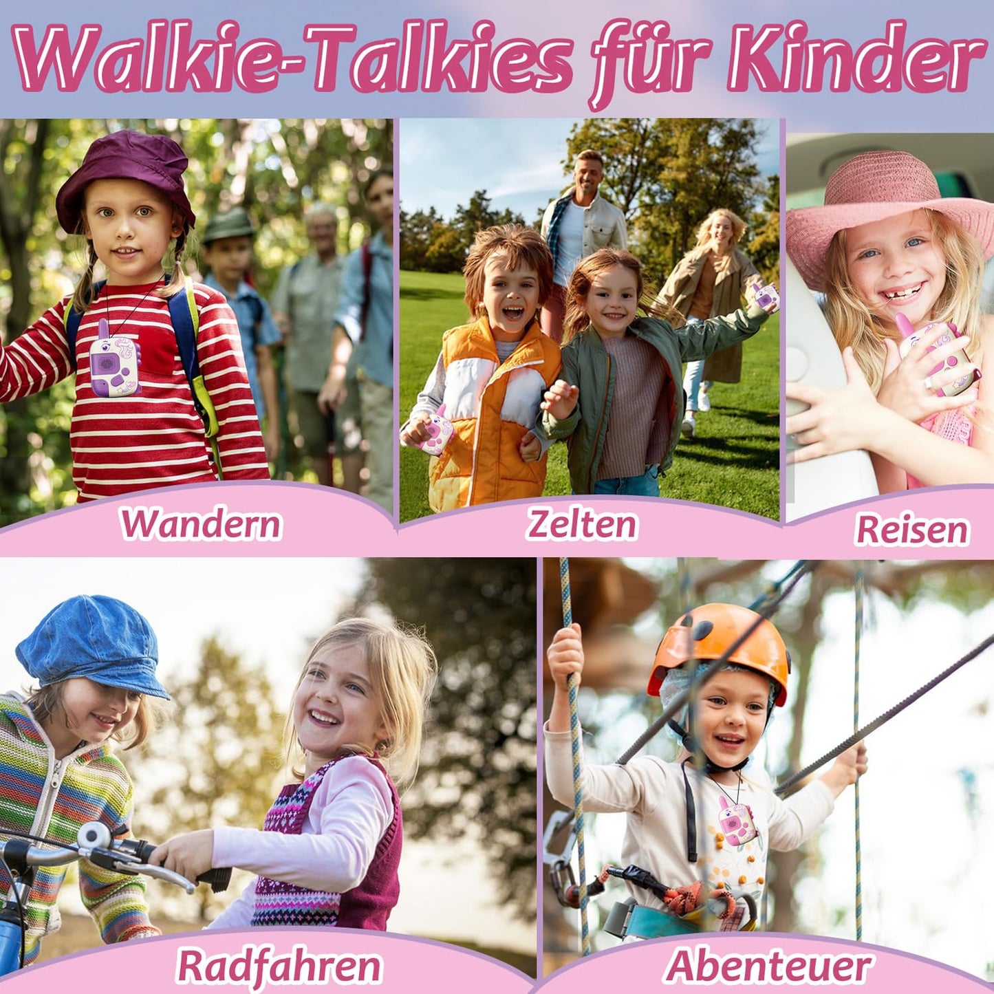 2PCS Walkie Talkies Kinder, Einhorn Geschenke für Mädchen Spielzeug ab 3 4 5 6 Jahre Geschenke Mädchen Outdoor Spiele für Kinder Walki Talki Kinderspielzeug Weihnachten Geschenkideen Einhorn Spielzeug