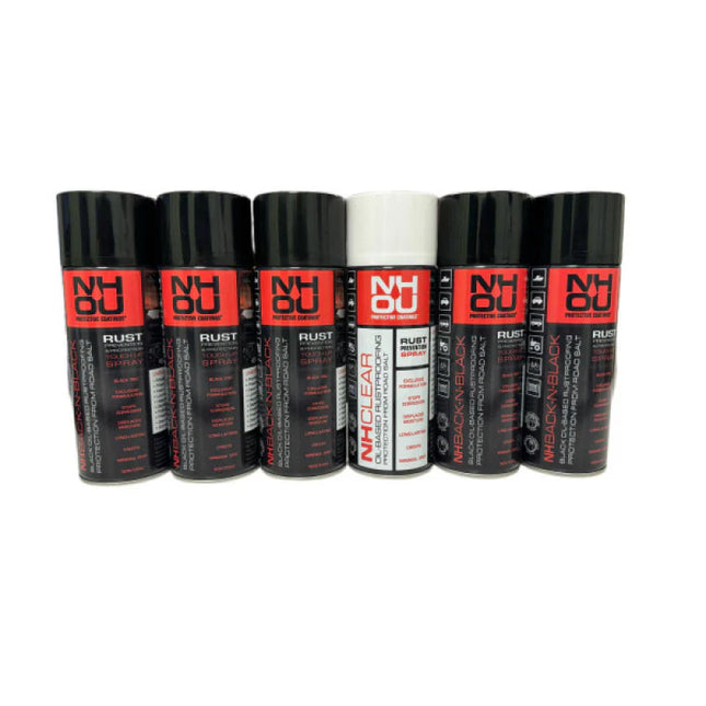 NHOU Ölbeschichtung zur Rostschutzbehandlung – Set 400 ml x 6 (5 Schwarz + 1 Transparent)
