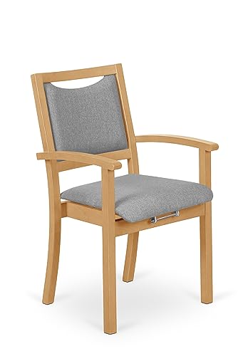 2liftu Classic Aufstehstuhl | Aufstehhilfe Sessel | Seniorenstuhl (Natural Beech/Grey)