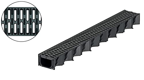 1m ACO Hexaline 2.0 Entwässerungsrinne mit Microgrip Stegrost Rinne Bodenrinne Terrassenrinne