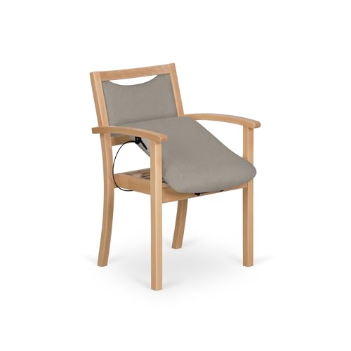 2liftu Classic Plus | Stuhl für senioren | Hilfreich beim Aufstehen | Mit hebbarer Sitzfläche | Robuster Holzstuhl | Rehabilitativ | Unterstützend bei Krankheit (Natural Beech/Grey)