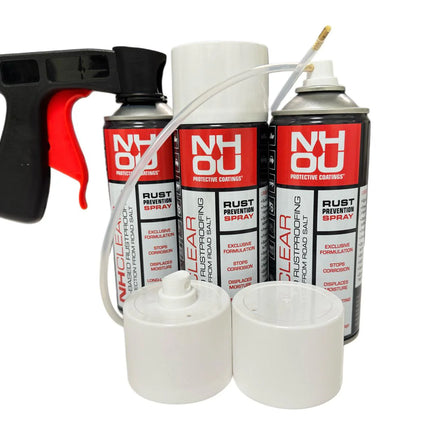 3x NHOU® Klarölspray + Komfortgriff – Rostschutz