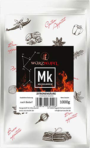 Zitronensäure feine, natürliche Citronensäure, Natural citric acid. Beutel 1000g. (1,0 KG)