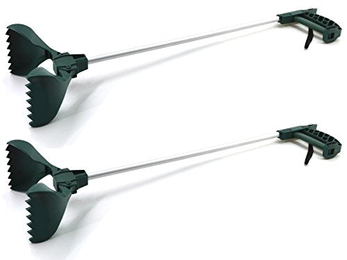 2x Universal Greifzange mit Schaufel Alu Müllzange Greifarm Abfall Müll Greifer Zange Greifhilfe Müllgreifer Aufhebehilfe Müllsammler Greifkralle