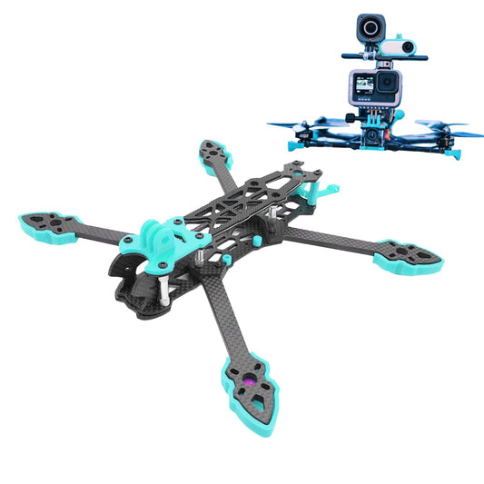ZLXHDL FPV Drone Frame, 225mm Carbon Fiber Racing Quadcopter Frame, Professional Wheelbase for RC Drone Accessories, H-Shaped Design (Blau)