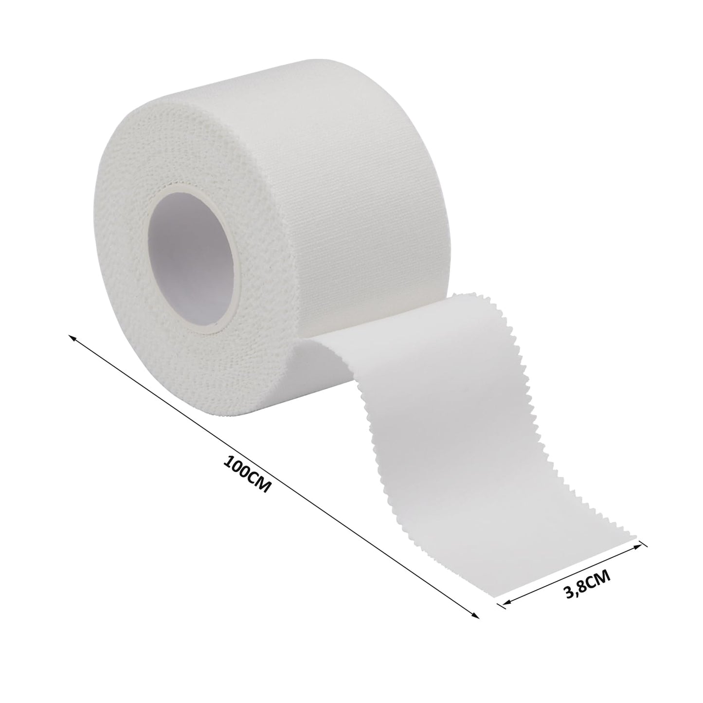 4 Rollen Sporttape Weiß, 3,8cm x 10m Tape Sport Tapeverband Fussball Tape Medizinisches Klebeband Fingertape Tapeband für Fußball Volleyball Alle Sportarten - Starke Haftung, Reißbar & Hautfreundlich