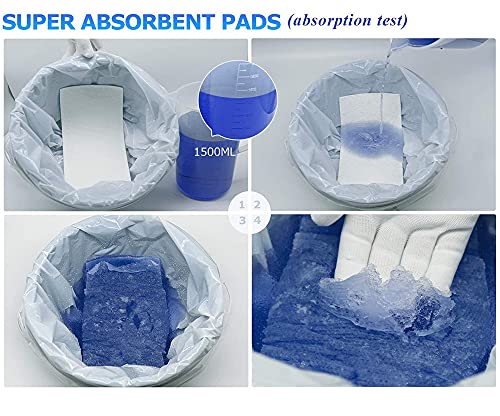 50 Stück super saugfähige Pads, saugfähige Toiletten-Pads für Nachttisch, Toilettenartikel, Bettpfannen, saugfähige Pads, Flüssigkeitsabsorber, ohne Gerüche, Sie schlafen gut