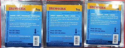 3 x BIERHEFE BREWFERM TOP - Bier Hefe für Ale, IPA,Obergärig | Trockenhefe | Obergärige Hefe | Safale | Homebrew | Brewing Yeast | Hefe Bierbrauen