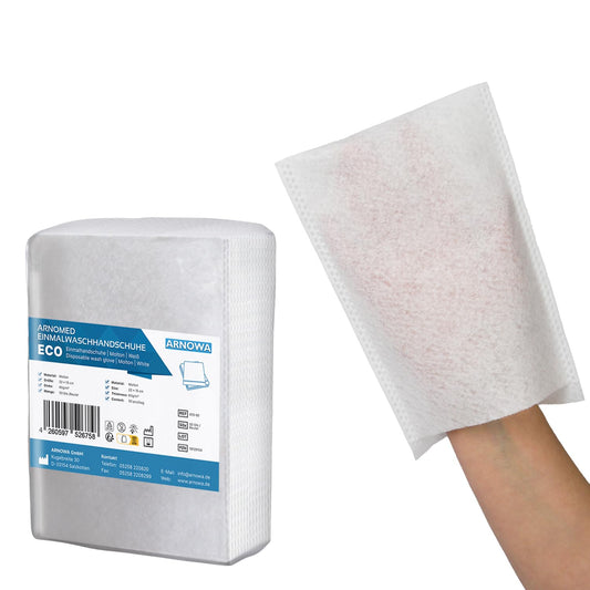 50 ARNOMED Einmalwaschlappen Molton, trockene Einmalwaschlappen für Baby, Kinder & Erwachsene, Einmal Waschhandschuhe 60g/m², Weiße Einmal Waschlappen weich, sanfte Einwegwaschlappen zur Körperpflege