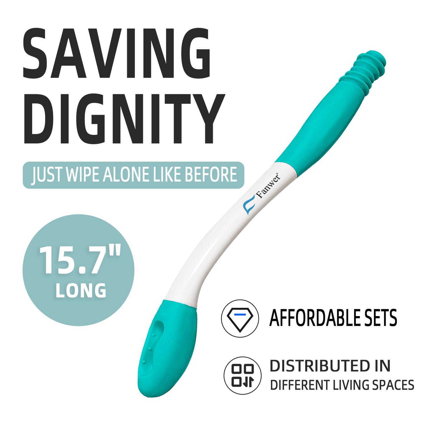 2 Stück Abwischhilfe für Po - Toilettenhilfe zum Abwischen des Gesäßes, WC-Hilfsmittel für Senioren, 38cm Lange Reichweite Comfort Wipe