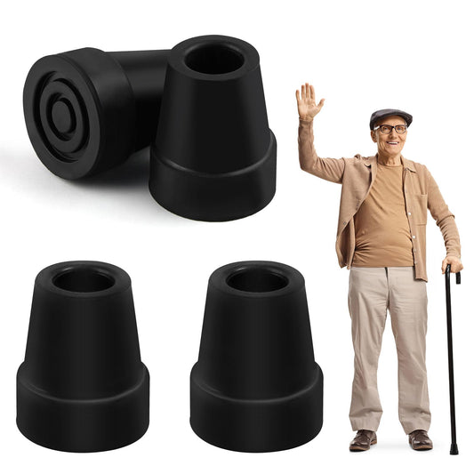 4 Stück Krücken Gummi, 19mm Gehstock Gummipuffer, Rutschfeste Gummispitzen, Ersatz Gehstock Gummispitzen für Krücken, Walking Stöcke, Trekkingstöcke, Senioren Gehstöcke Zubehör