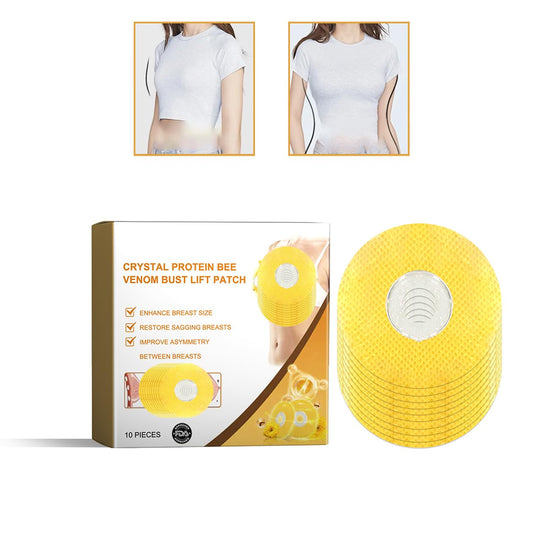 10 Stück Gelée Royale Brustvergrößerungspflaster, Gelée Royale Brustpflaster,Crystal Protein Bee Venom Bust Lift Patch,Verbessern Sie Das Durchhängen