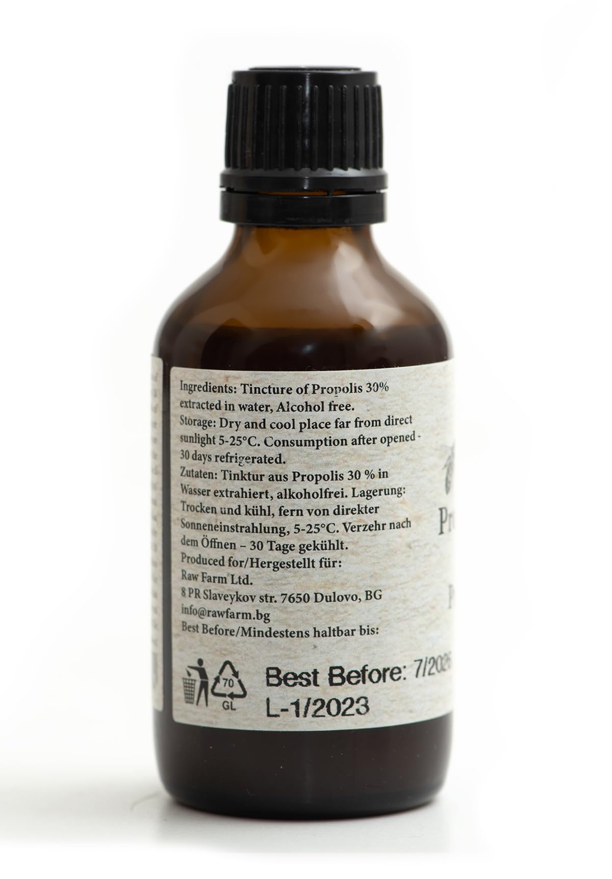 50ml Propolis Tinktur 30% - Alkoholfrei von RAW Farm Imkern