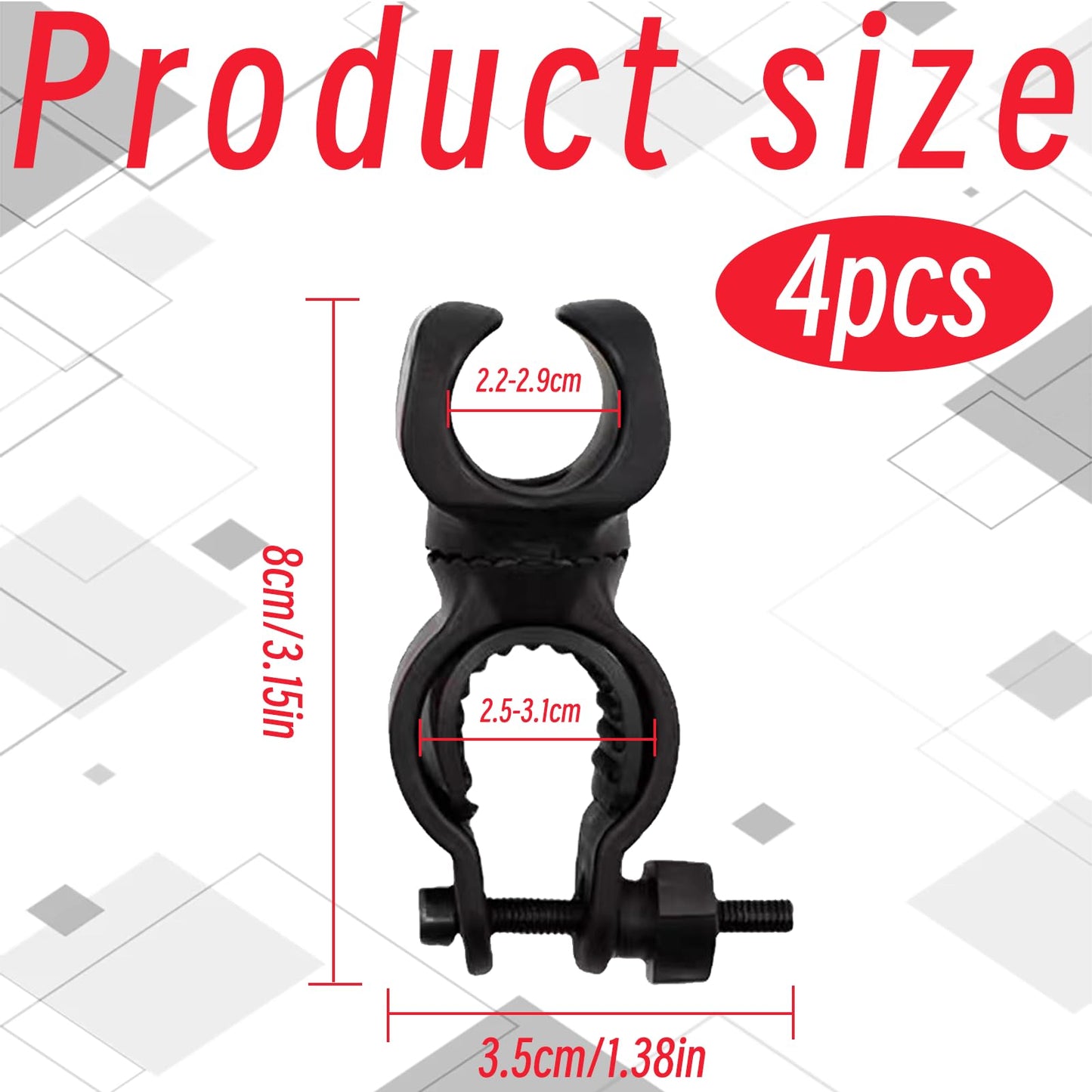 4 Stück Krückenhalter,Stockhalterung,rollstuhl zubehör,rollator zubehör,stockhalter für rollator,Stockhalter für Drive,Gehstockhalter,Universelles Zubehör für Krücken,fur Krücken,für 2,2 Bis 3 cm Rohr