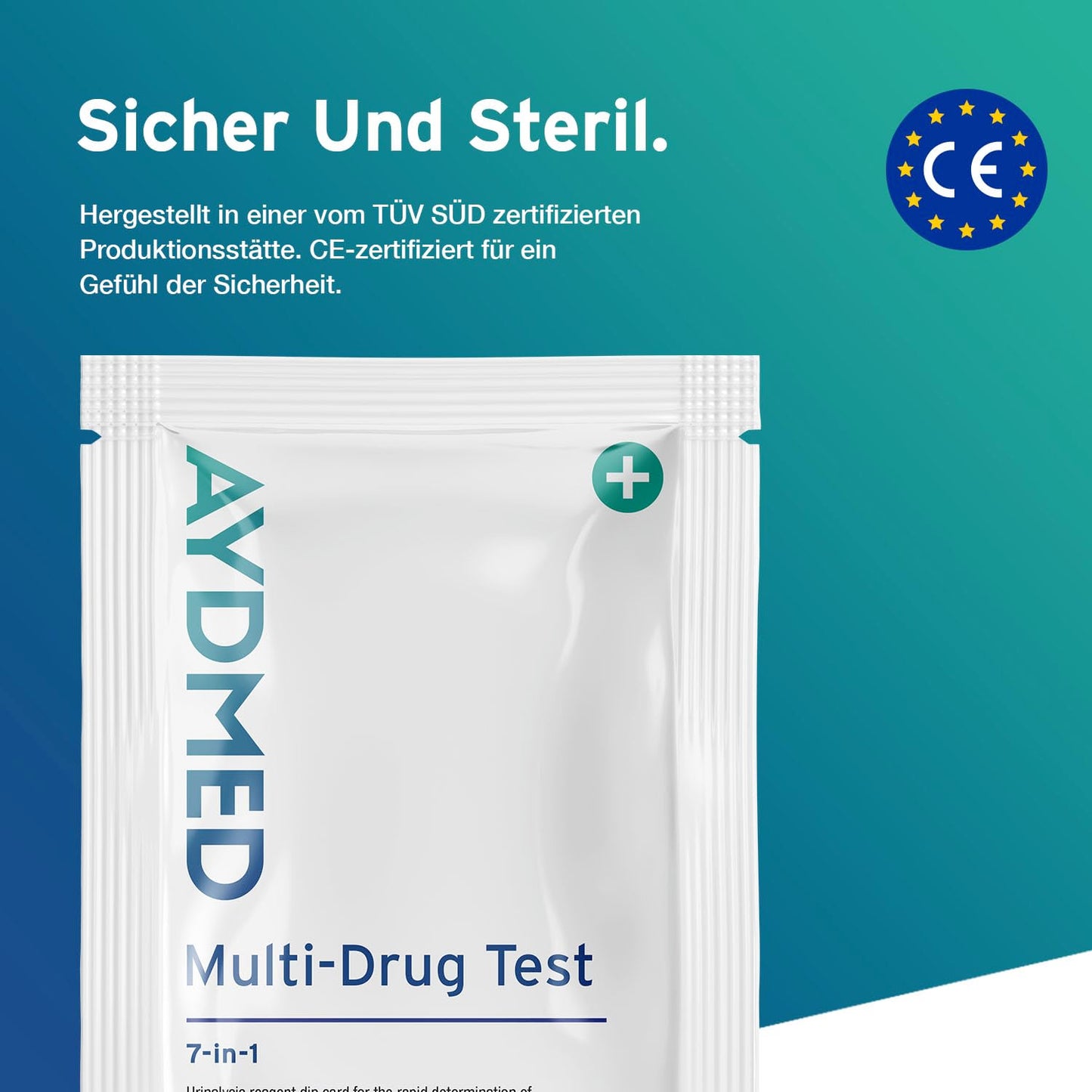 5 x AYDMED 7-in-1-Drogentest Schnelltest | Drogentest für Selbsttest-Urin-Screening | Drogentests zum Nachweis von Kokain, Opiate, Methadon, Amphetamine, Cannabis, Ecstasy und Benzodiazepine