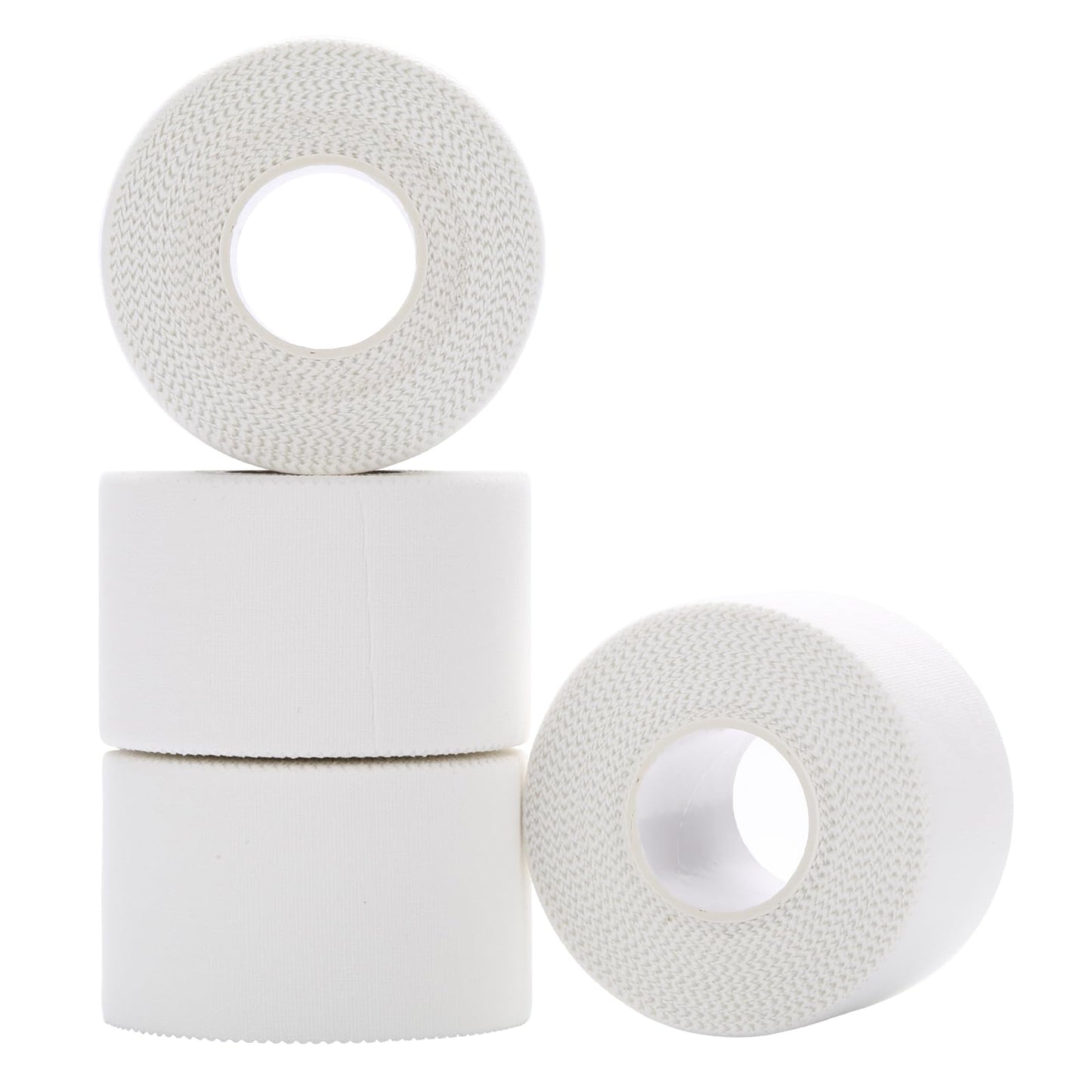 4 Rollen Sporttape Weiß, 3,8cm x 10m Tape Sport Tapeverband Fussball Tape Medizinisches Klebeband Fingertape Tapeband für Fußball Volleyball Alle Sportarten - Starke Haftung, Reißbar & Hautfreundlich