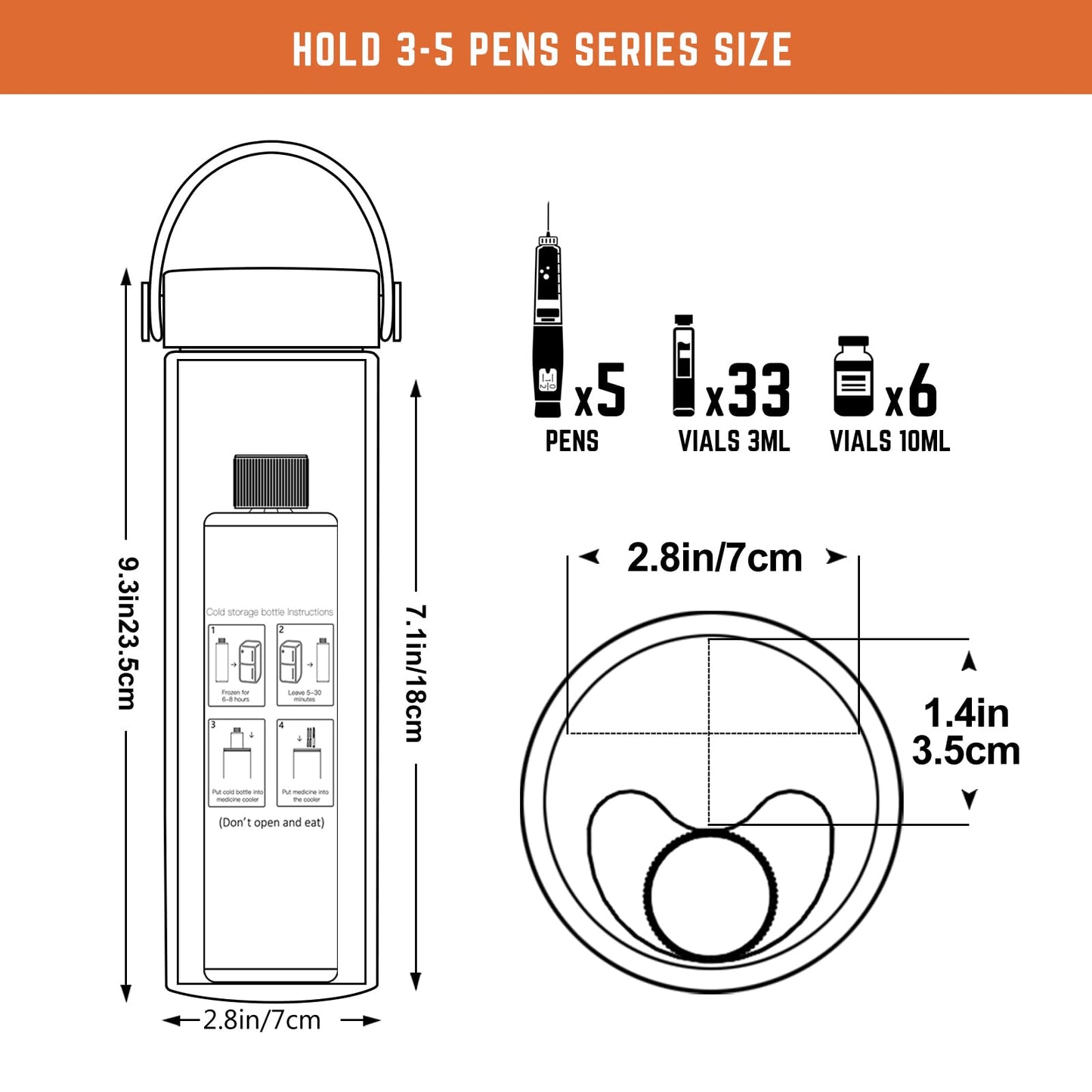1-WHEAT Insulin Kühltasche 3-5 Pens, Insulin Kühlbox 2-8 Grad, Medikamenten Kühlbox für Reisen, Insulin Kühler Flugzeug Diabetiker Tasche mit 2 Kühlakkus, Insulin Pen Tasche(Silber)