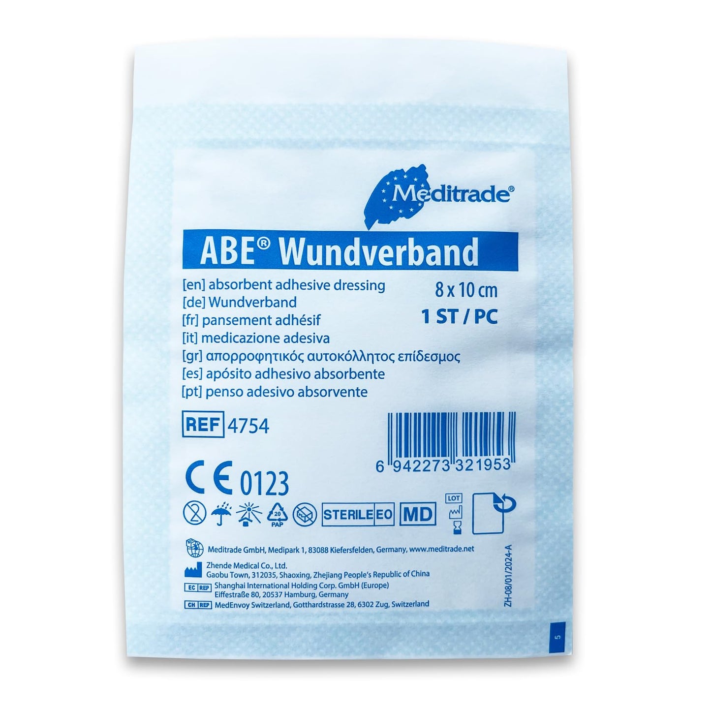 50 Stück Wundpflaster steril 10x8 - steriler Wundverband Pflaster sensitiv - Wundauflage nicht haftend 5x4 cm - Saugstark & Hautfreundlich - Akute Wundversorgung und postoperatives Pflaster