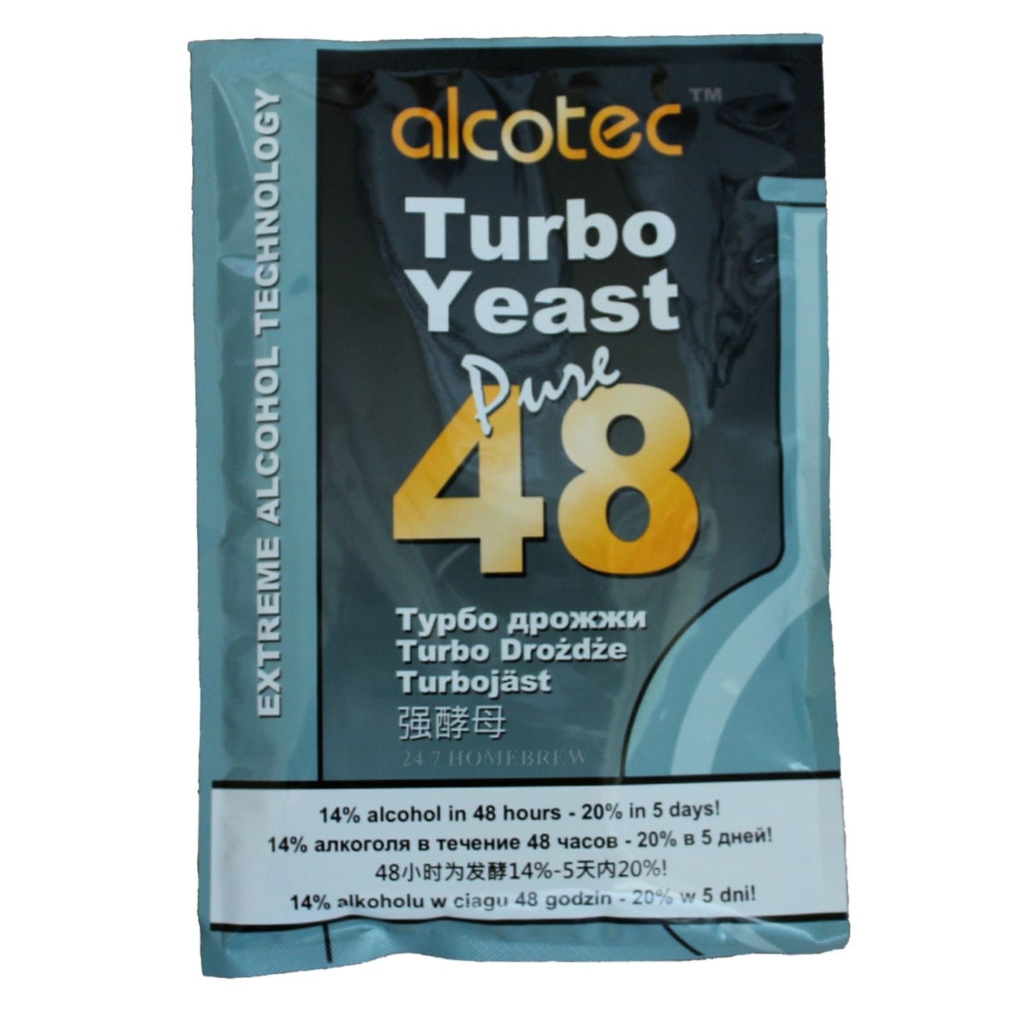 5x Alcotec 48 Pure Turbo Super Yeast Packets High Alcohol 20% Homebrew Vodka