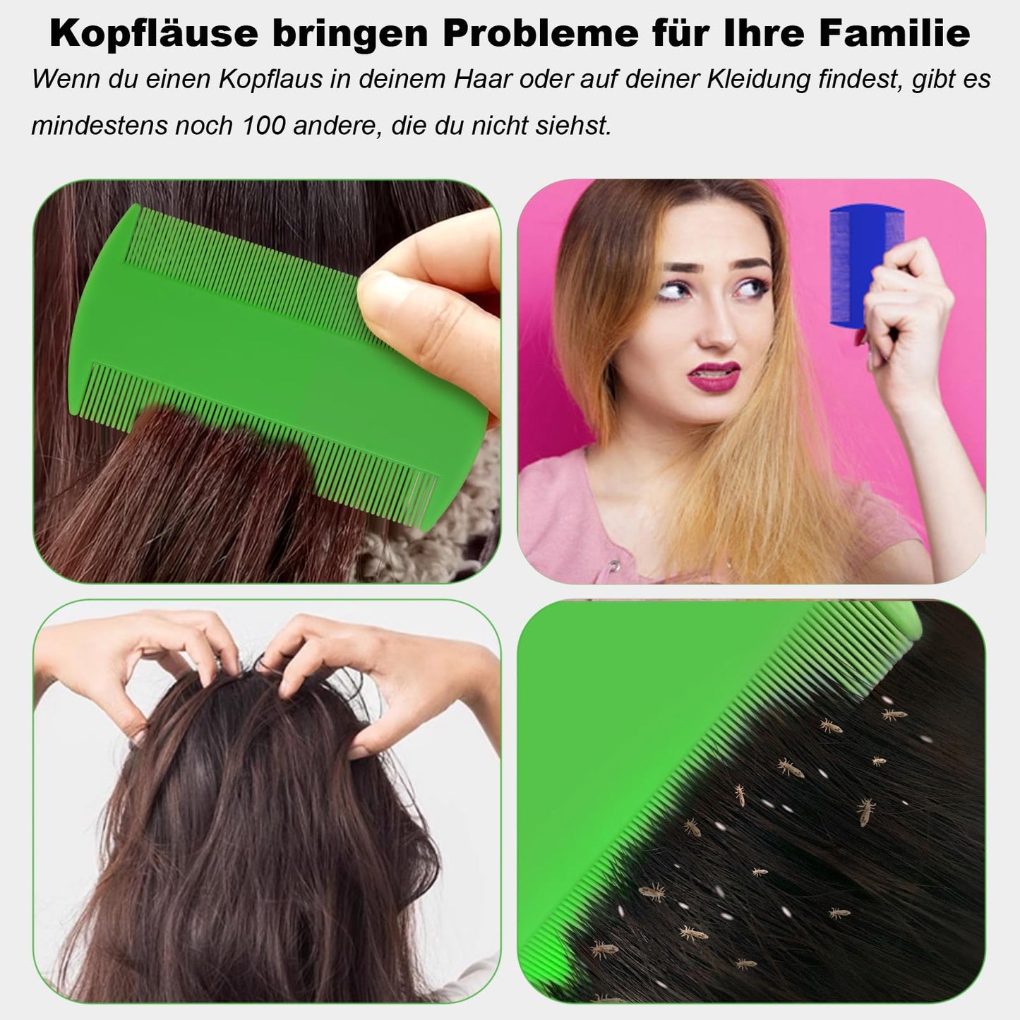 6 Stück Läusekamm,Doppelseitiger Feinzahniger Läusekamm und Schuppenkamm, ideal als Hundekamm und Flohkamm für Katzen und Hunde, zum Entfernen von Floh, Läusen und Schuppen