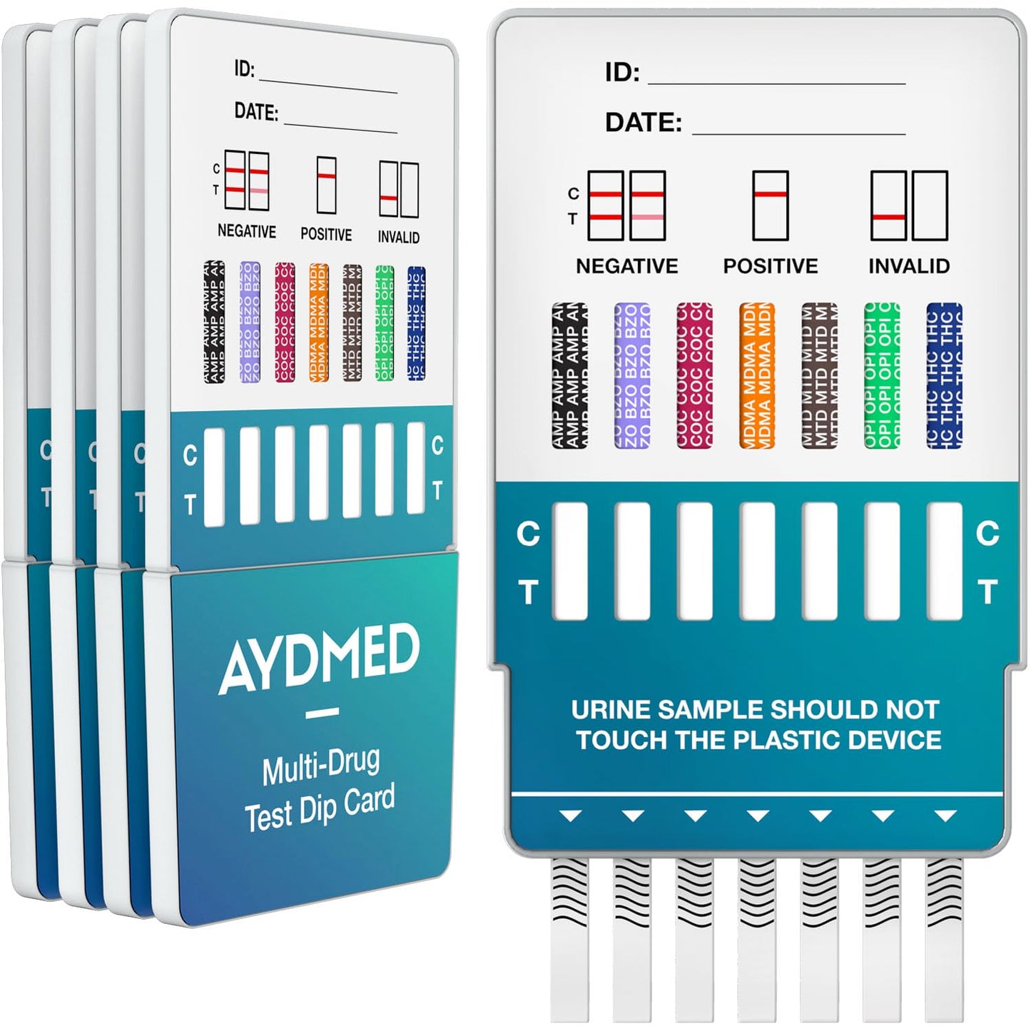 5 x AYDMED 7-in-1-Drogentest Schnelltest | Drogentest für Selbsttest-Urin-Screening | Drogentests zum Nachweis von Kokain, Opiate, Methadon, Amphetamine, Cannabis, Ecstasy und Benzodiazepine