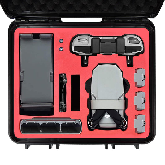 29,5x26,6x14,2cm Wasserdicht Tragbar Koffer, JOYCEMALL Professionell Groß Kompakt Anti-Crash Tragetasche Hartschale Aufbewahrungsbox Kompatibel mit DJI Mavic Mini 2 Drohne Zubehör Voll Schutz Schwarz