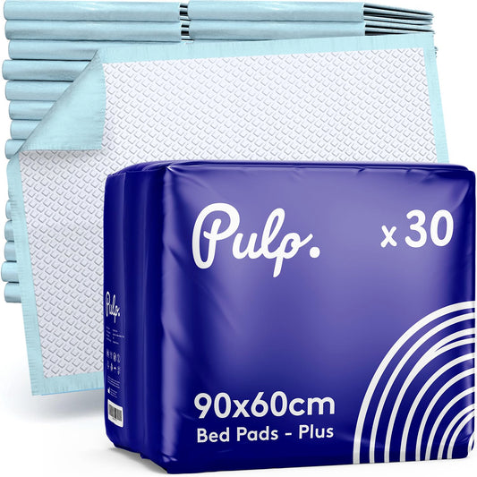 30 x Pulp Krankenunterlagen 60x90cm | Hoch Saugfähig, Einweg Inkontinenz Bettunterlage | Wickelunterlage Für Babys | Inkontinenzauflagen Und Bettunterlage Wasserdicht Für Erwachsene, Baby's Haustiere