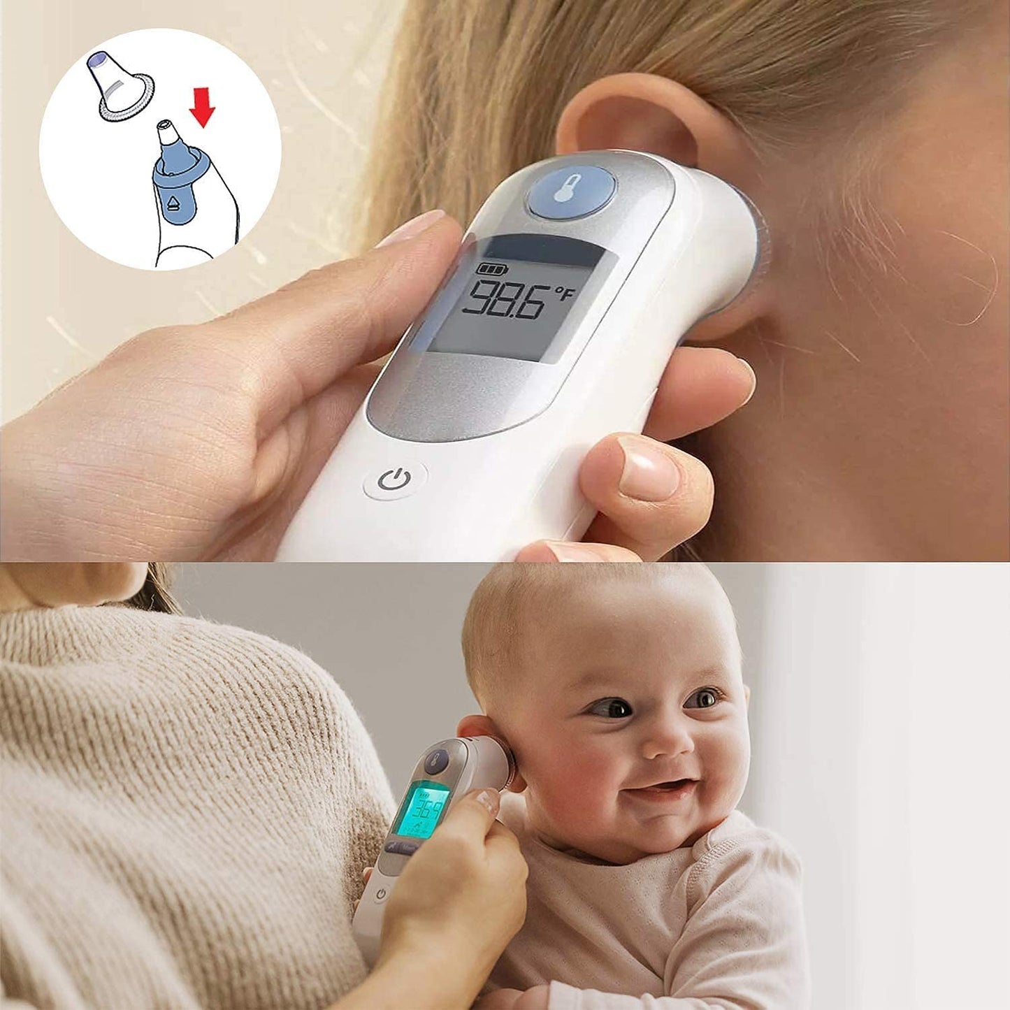 100 Stück Braun Fieberthermometer Schutzkappen, Braun Fieberthermometer Ohr, Ohrthermometer Ersatzschutzkappen für alle Braun Modelle Ohrthermometer und andere Arten von digitalen Thermometern