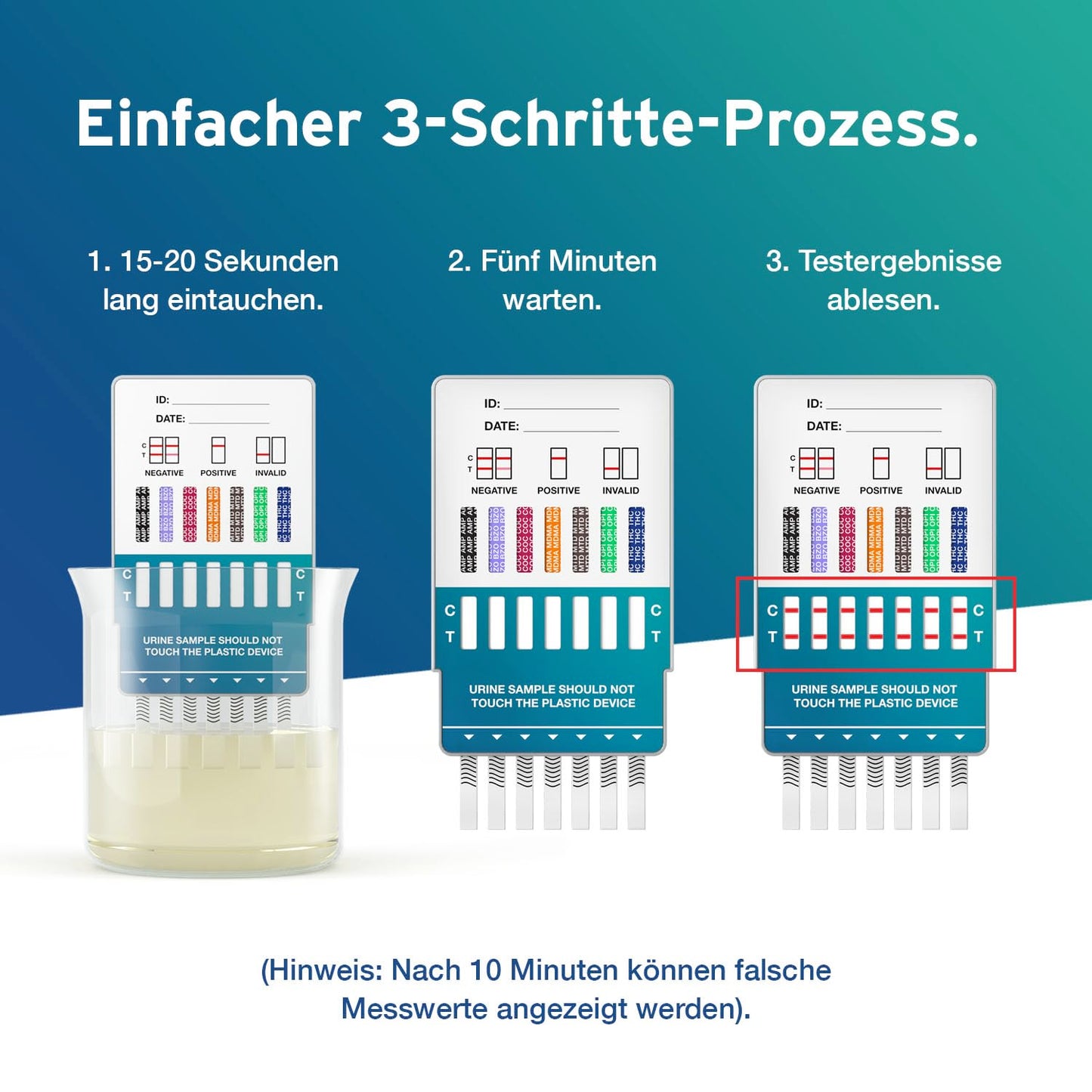 5 x AYDMED 7-in-1-Drogentest Schnelltest | Drogentest für Selbsttest-Urin-Screening | Drogentests zum Nachweis von Kokain, Opiate, Methadon, Amphetamine, Cannabis, Ecstasy und Benzodiazepine