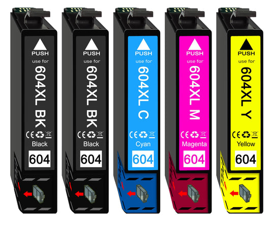 5er Set kompatibel mit Epson 604 Patrone 604XL Multipack für XP-2200 XP-2205 XP-3200 XP-3205 XP-4200 XP-4205