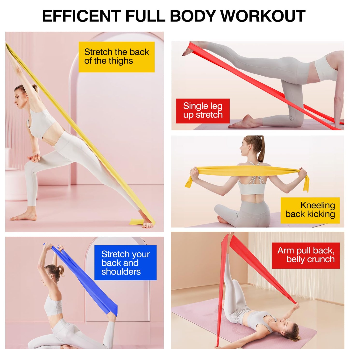 3er-Set 1.5M/2M Lang Fitnessbänder Widerstandsbänder in 3 Stärke,100% Natur Latex Resistance Bands Gymnastikband für Crossfit, Muskelaufbau, Yoga, Pilates für Männer und Frauen