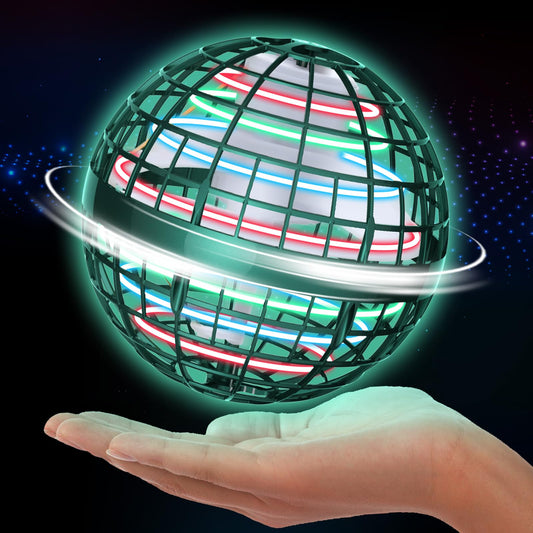 2025 Hover Ball Fliegender Ball - Flying Orb Ball Magische Spinnerin mit LED Licht Drohne für Kinder Boomerang Flugzeuge Spielzeug Geschenke für Jungen Mädchen Indoor Outdoor Fidget UFO (Grün)