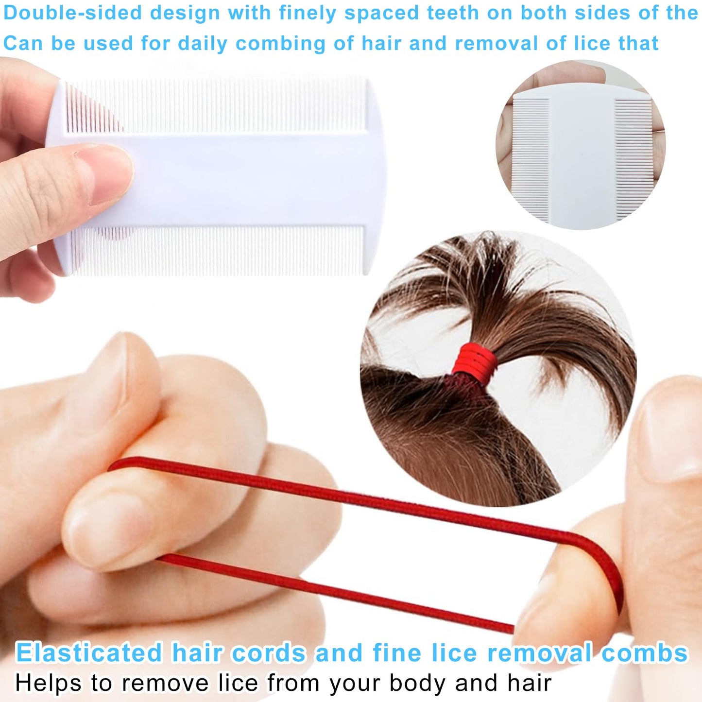 60 Stück Anti Laus Haargummi Set Mit Läusekamm Gegen Kopfläuse Buntes Elastisches Anti Läuse Haargummi Enthält Ätherische Öle Sicher Gesund Wirksam Läusemittel Kopfläuse
