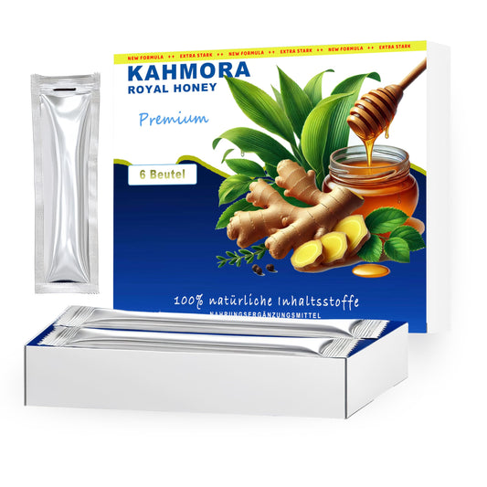 𝗞𝗔𝗛𝗠𝗢𝗥𝗔 O-Honig x 6 Beutel | 15ml – Extra Stark – Natürliches Präparat für mehr Verlangen und Lust – Hochdosiert mit Maca, Ginseng und Butea Superba
