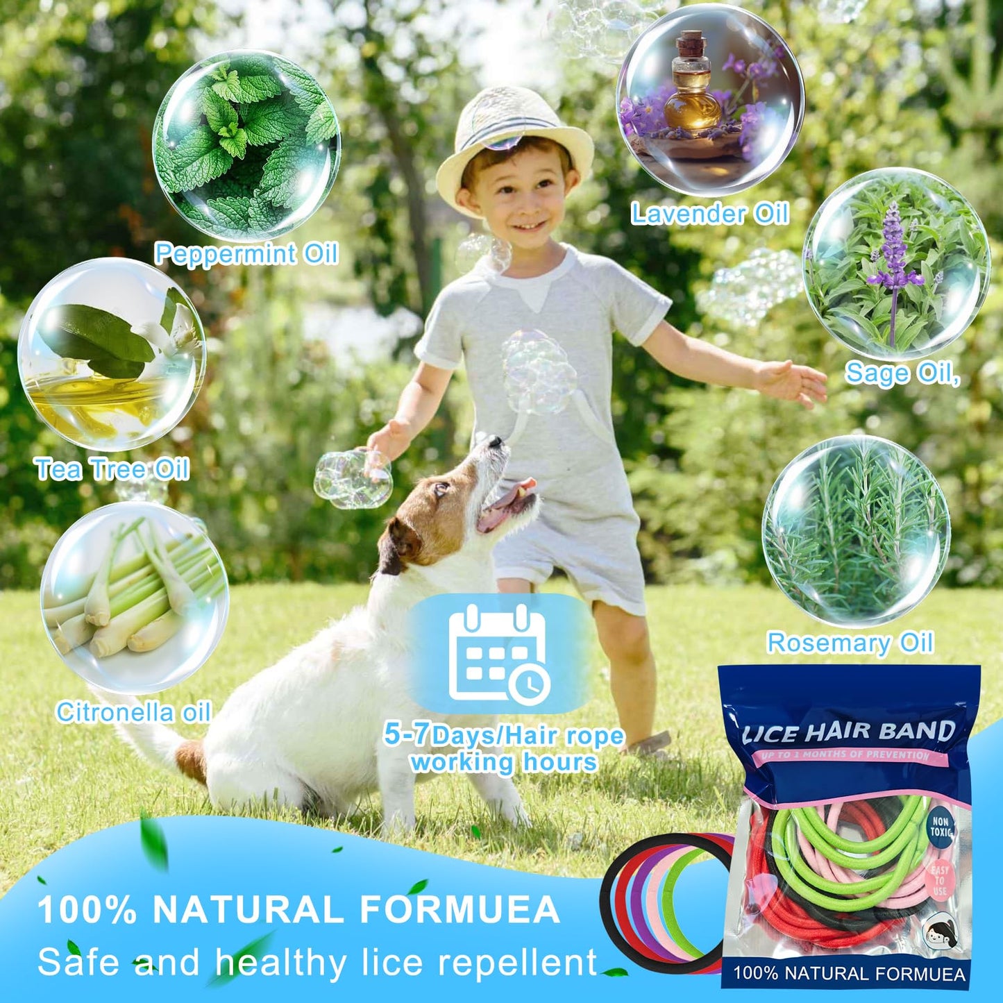 60 Stück Anti Laus Haargummi Set Mit Läusekamm Gegen Kopfläuse Buntes Elastisches Anti Läuse Haargummi Enthält Ätherische Öle Sicher Gesund Wirksam Läusemittel Kopfläuse