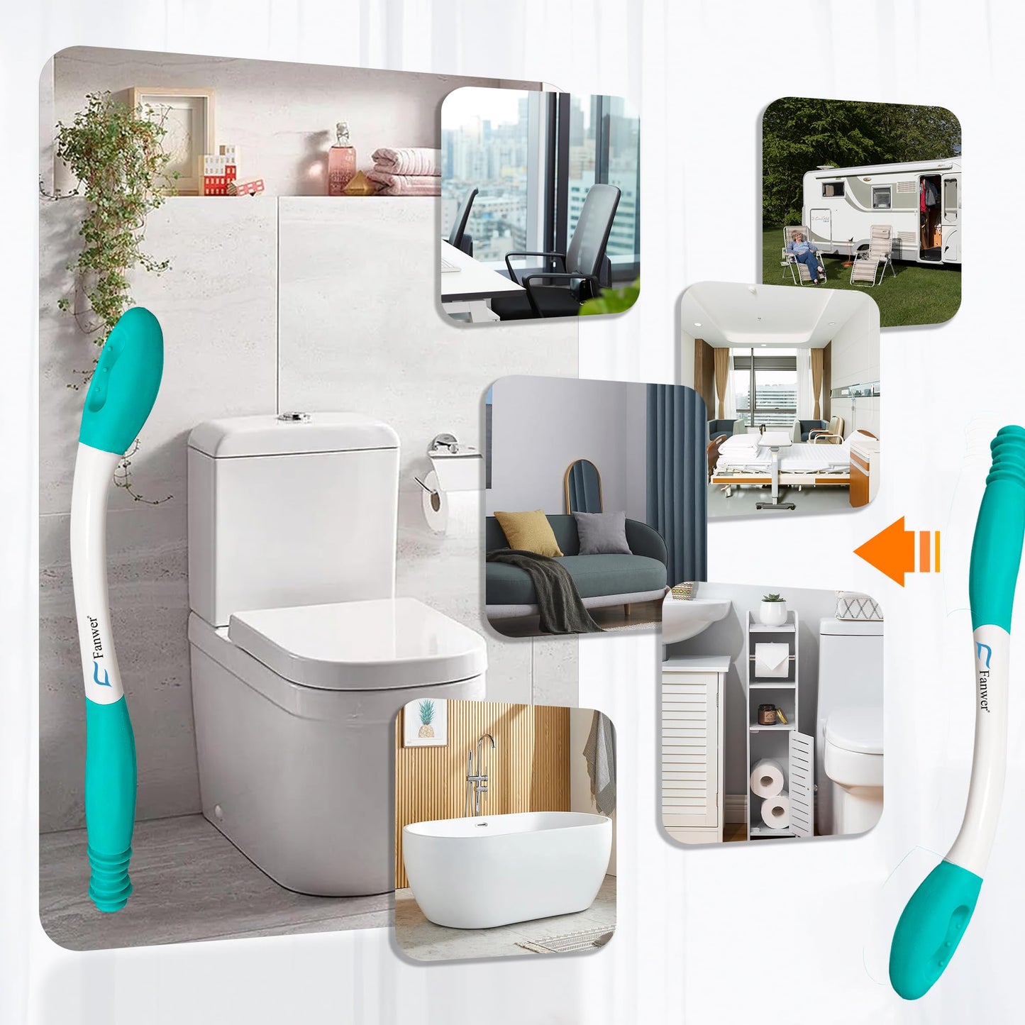 2 Stück Abwischhilfe für Po - Toilettenhilfe zum Abwischen des Gesäßes, WC-Hilfsmittel für Senioren, 38cm Lange Reichweite Comfort Wipe